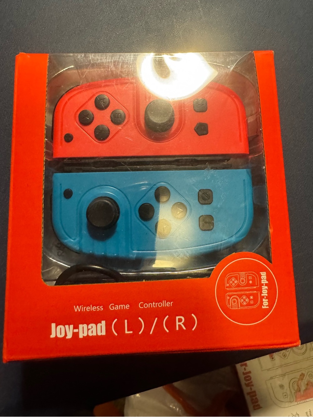 Wireless Left & Right Joy-Pad Game Controllers — Red and Blue